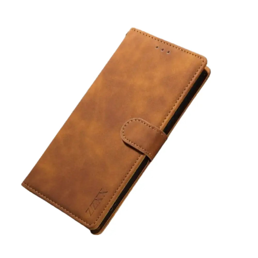 Magnetic Wallet Case for Samsung Galaxy (Brown)