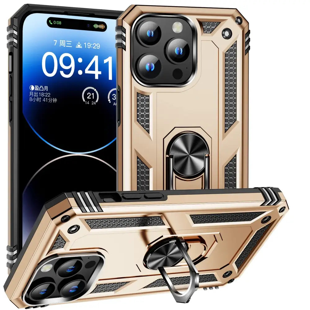 Metal Ring Kickstand Armor Shockproof Case For iPhone 15 14 12 11 13 X Xs Max Pro XR SE 7 8 6 Plus TPU Holder Cover
