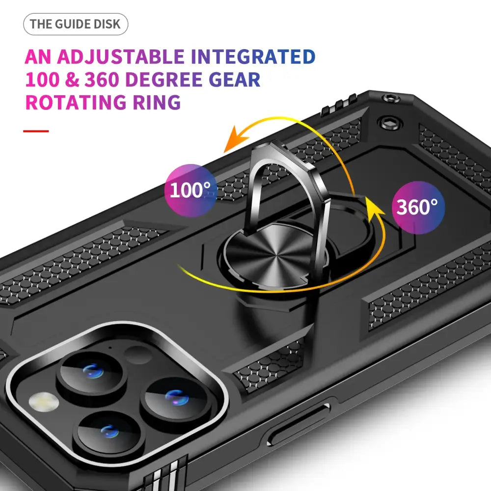 Metal Ring Kickstand Armor Shockproof Case For iPhone 15 14 12 11 13 X Xs Max Pro XR SE 7 8 6 Plus TPU Holder Cover