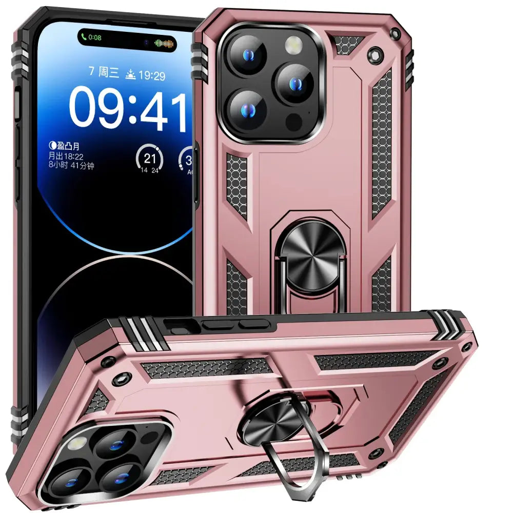 Metal Ring Kickstand Armor Shockproof Case For iPhone 15 14 12 11 13 X Xs Max Pro XR SE 7 8 6 Plus TPU Holder Cover