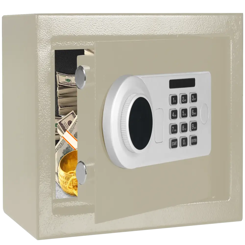 Metal Storage Safe with Keypad Lock (available in Black & Khaki) - Khaki / Security Safe Box - SS