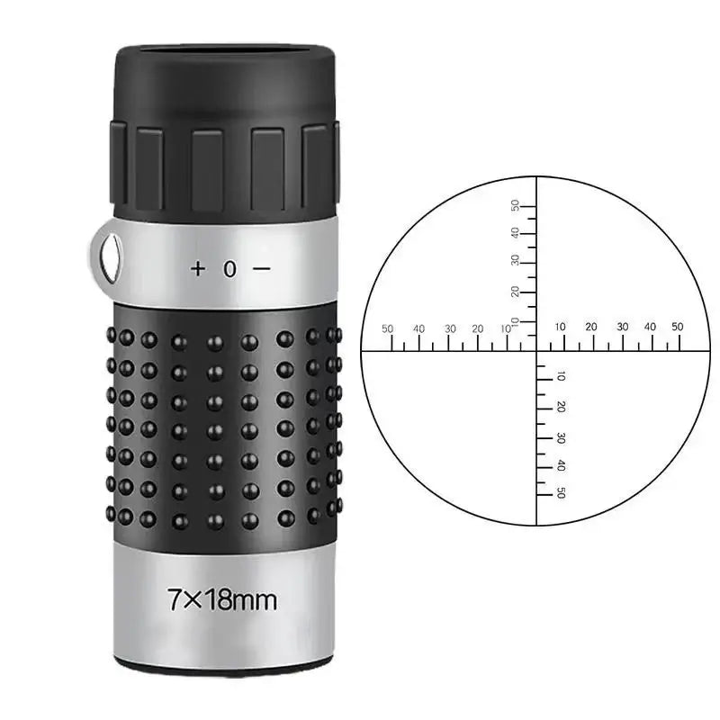 Mini 7x18 Monocular Telescope Crosshairs Rangefinder Differentiation line for Hunting Golf Hiking Bird Watching Travel