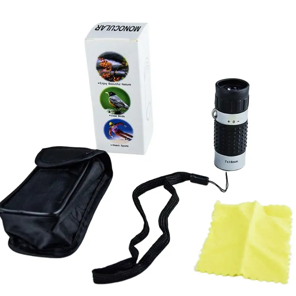 Mini 7x18 Monocular Telescope Crosshairs Rangefinder Differentiation line for Hunting Golf Hiking Bird Watching Travel