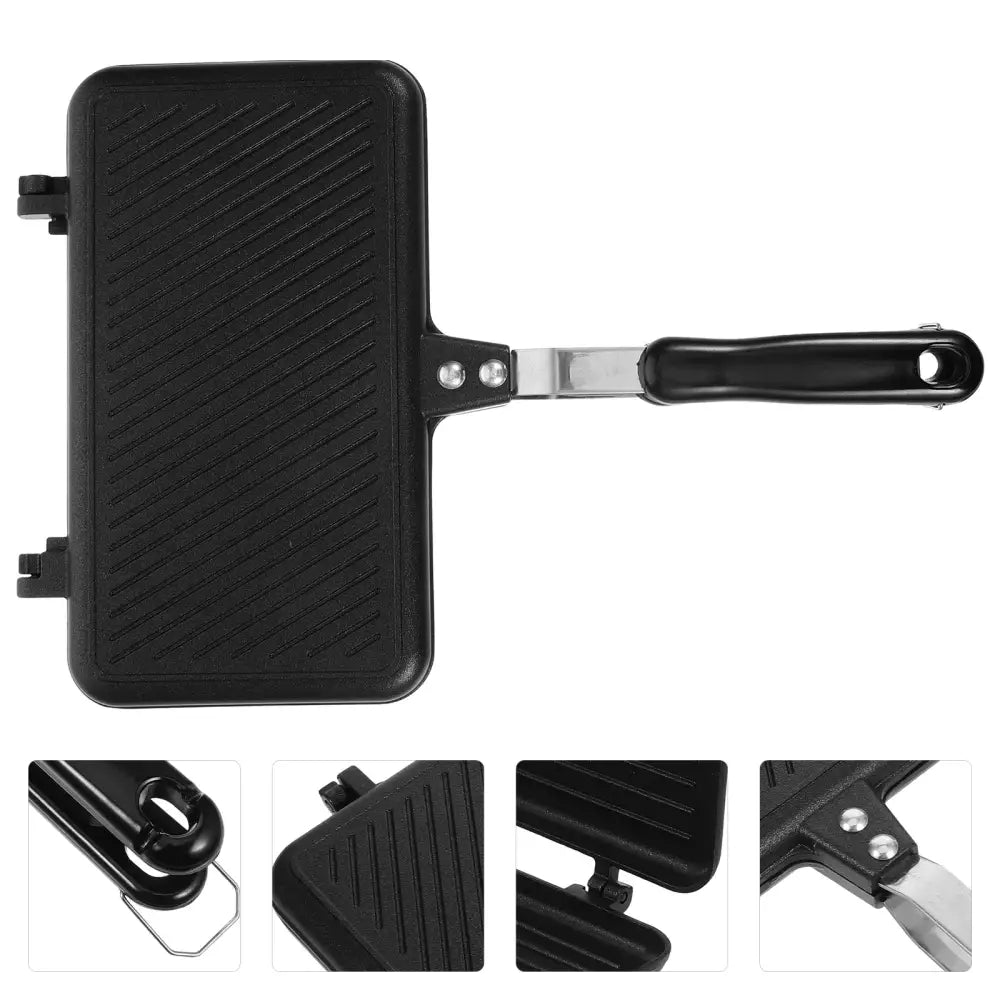 Multifunctional Sandwich Toaster & Nonstick Pan – Kitchen Appliance - 35.00X23.20X3.00CM - SS