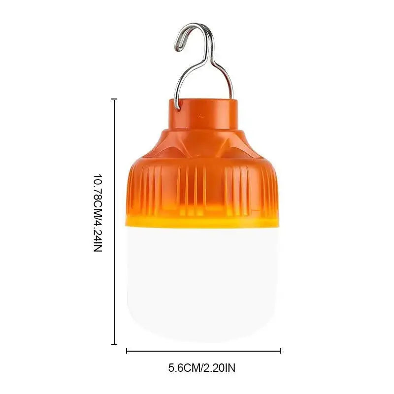Outdoor USB Rechargeable High-Intensity LED Lantern - Portable Emergency Light for Camping and Fishing - Orange