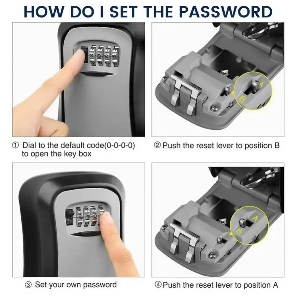 Password Key Box Decoration Key Code Box Key Storage Lock Box Wall Mounted Password Box Outdoor Key Safe Lock Box