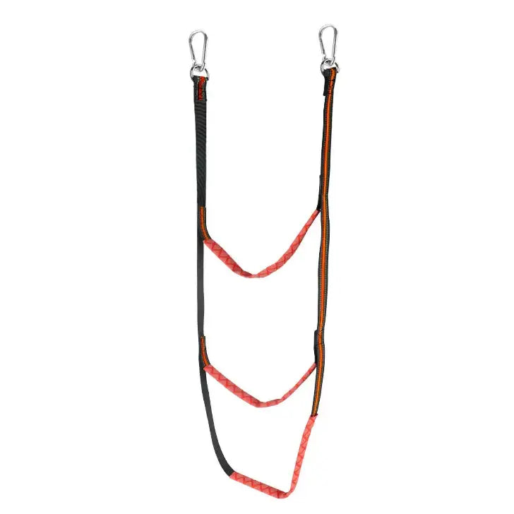 Portable Folding Boat Rope Ladder (3/4/5 Steps) (different colours available) - Red 3 Step / Side Hanging Ladder - SS