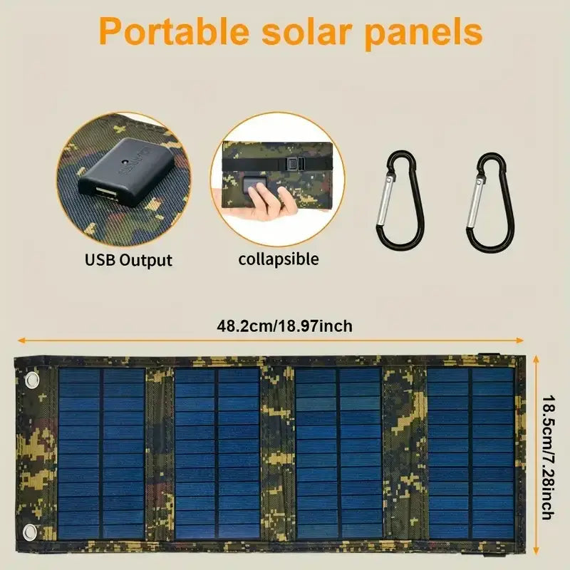 Portable USB Foldable Solar Panel Folding Solar Panels For Travel Mobile Phone Charging Bank Flashlight Fan Mobile