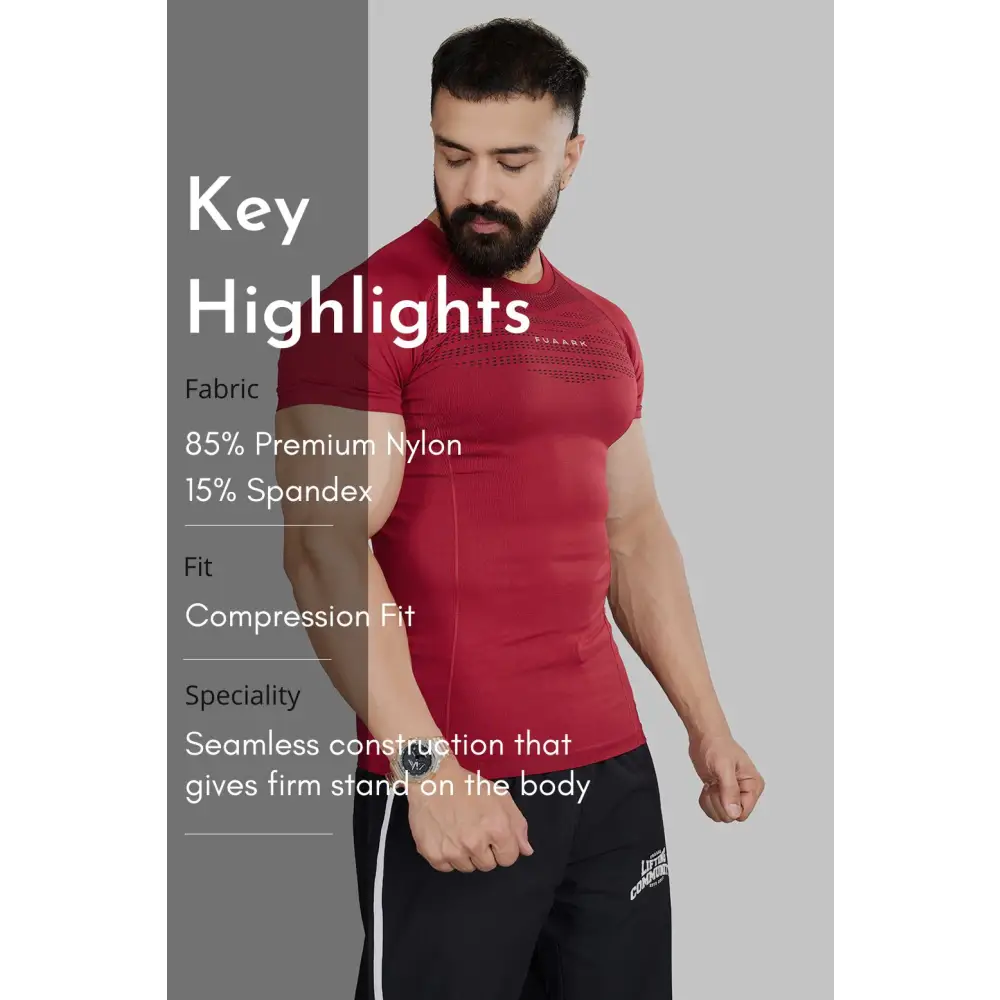 Power Seamless T-shirt Red/ Fuaark - Tshirts