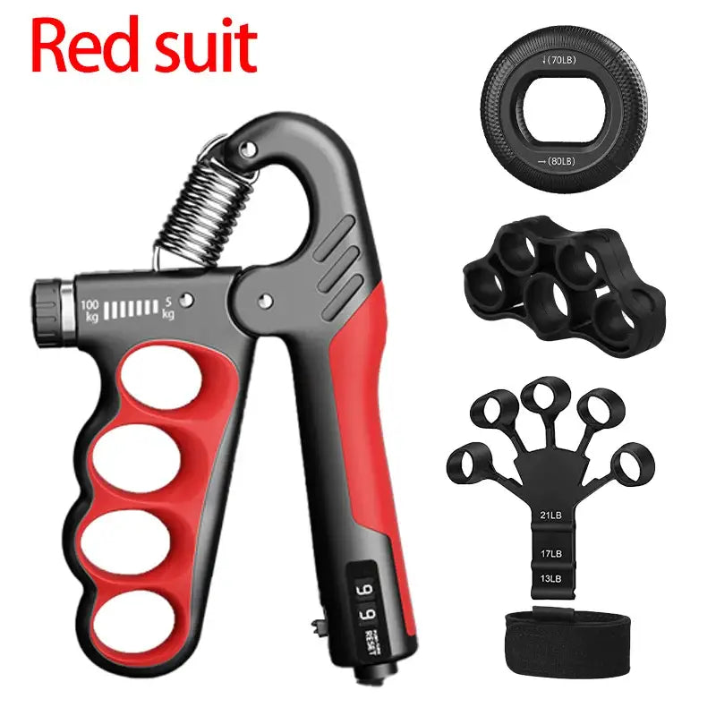Premium Adjustable Grip Strengthener for Hand and Wrist - Enhance Muscle Recovery with 5-150Kg Resistance Levels - Red