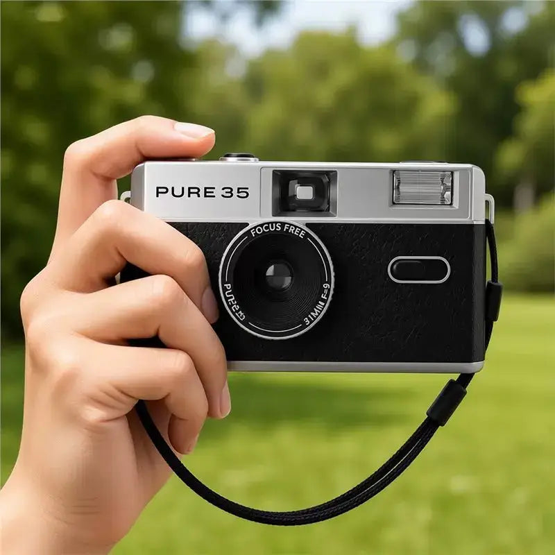 PURE35 Non-Disposable Retro Film Camera Manual With Flash Machine Replaceable Reusable Design - As Shown