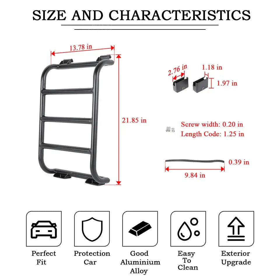 Rear Window Rack / Ladder for RV’s & Campervans - Black - HBC
