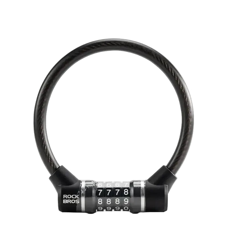 ROCKBROS Portable Bicycle Lock Ultra-Light Steel Cable Bike Lock 4-Digit Password PVC Waterproof Steel Password Lock