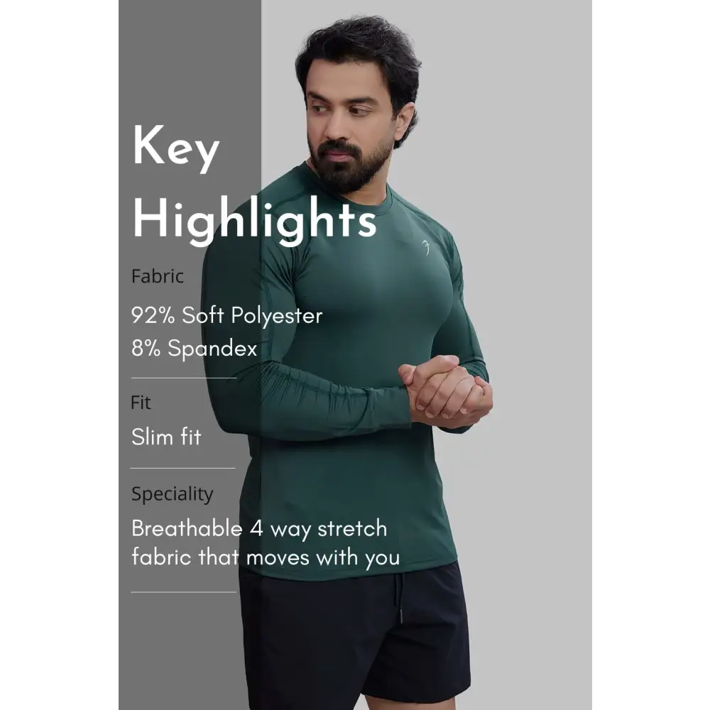 Rush Fullsleeves T-shirt Forest Green - Tshirts
