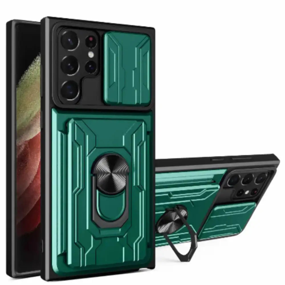 Shockproof Card Slot Case for Samsung Galaxy Note & S Series (Green) - 9eight5