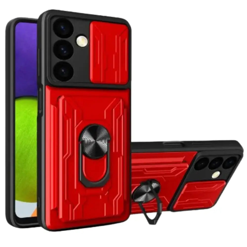 Shockproof Card Slot Case for Samsung Galaxy Note & S Series (Red) - 9eight5