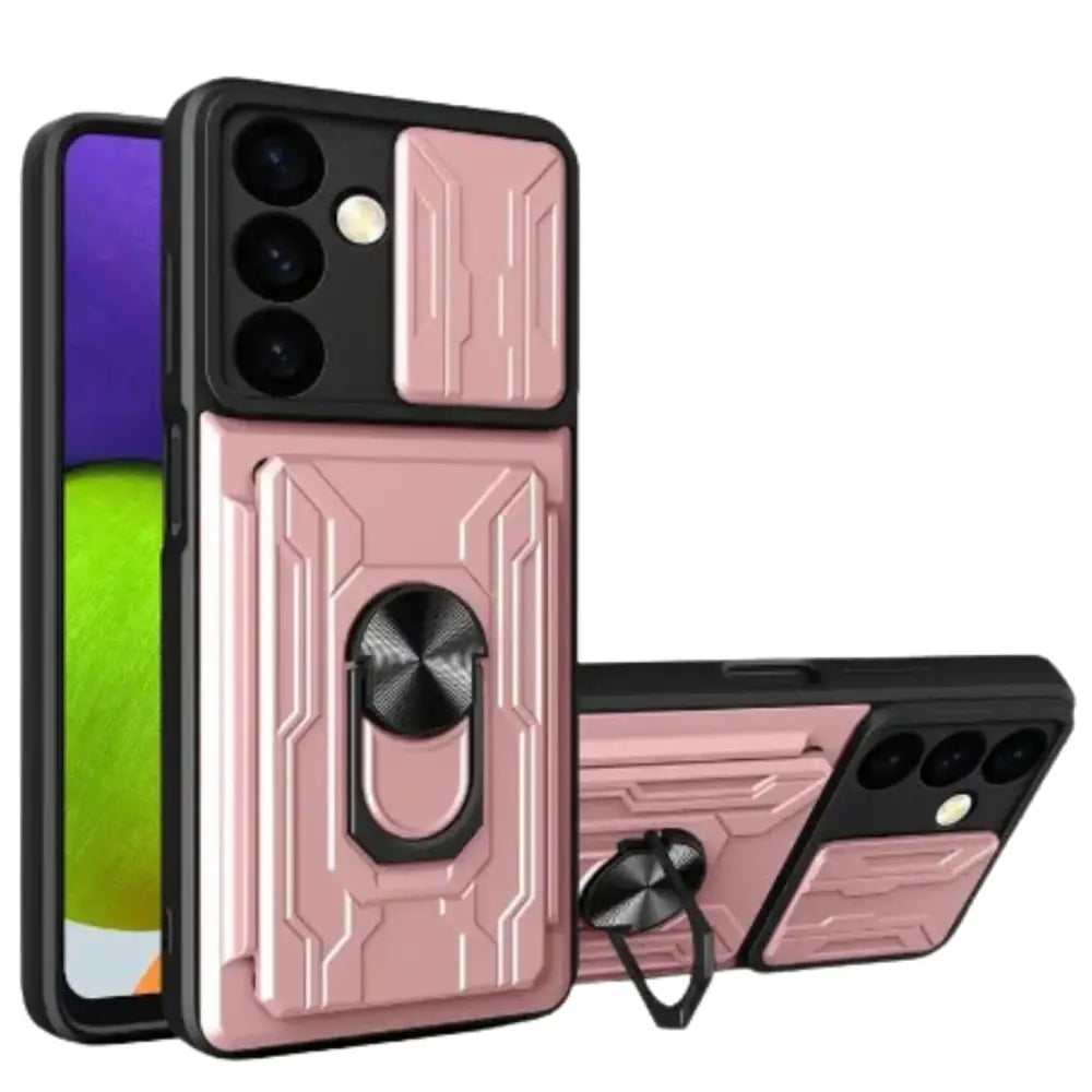 Shockproof Card Slot Case for Samsung Galaxy Note & S Series (Rose Gold) - 9eight5