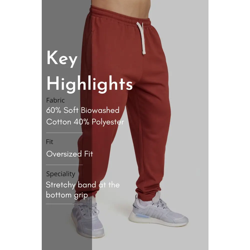 Signature Oversized Band Joggers Rust - Joggers