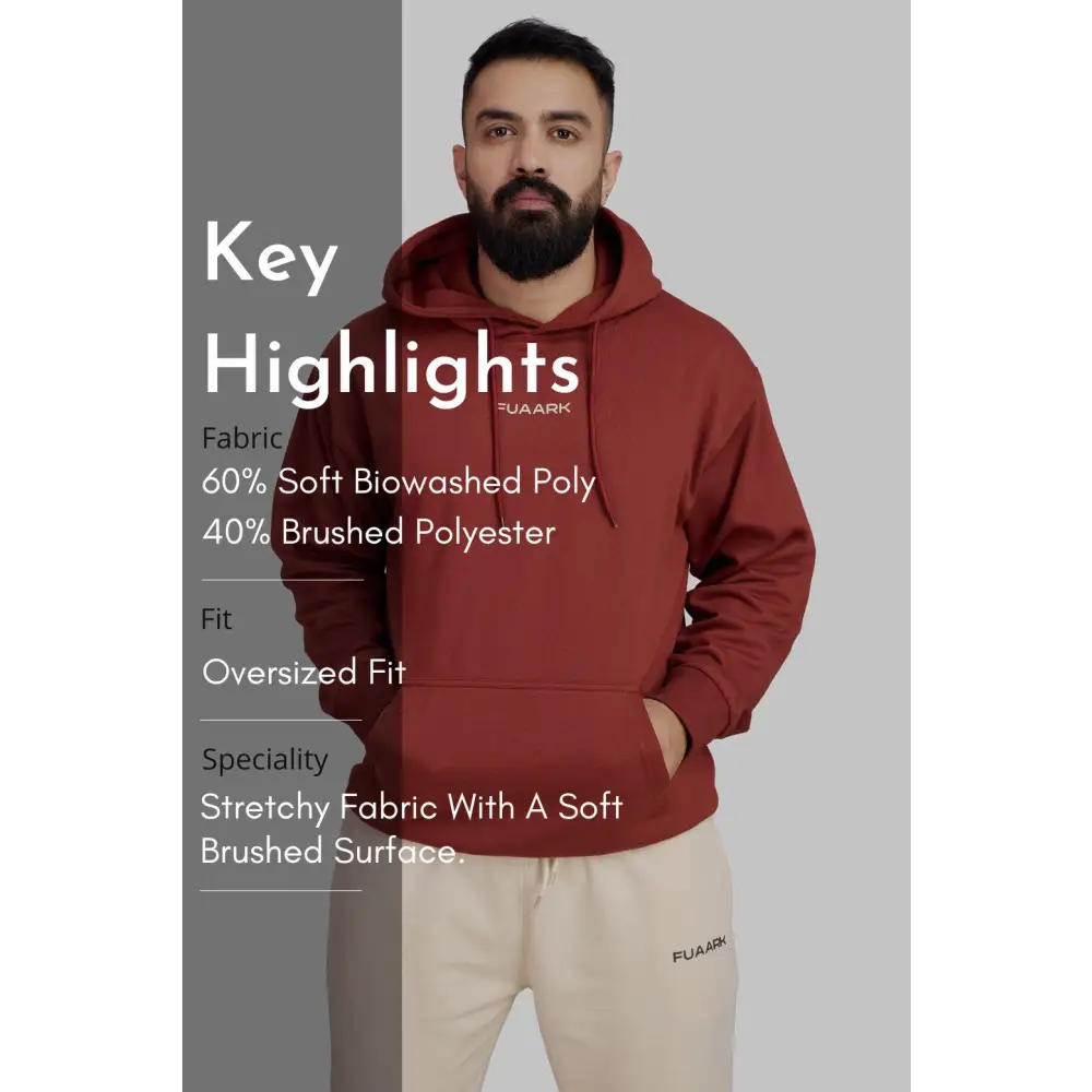 Signature Oversized Hoodie Rust - Hoodie