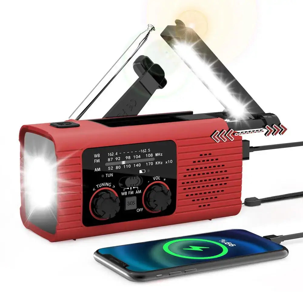 Solar Hand Crank Radio Portable AM/FM/NOAA Radio Survival Radio Flashlight 3 Way Charging SOS Alarm Radio For Indoor