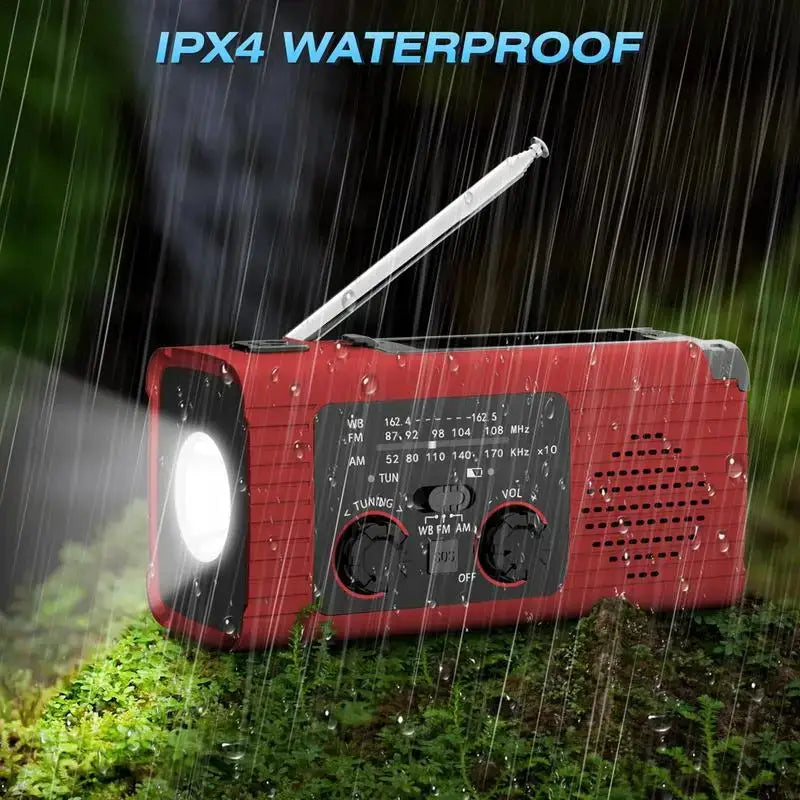 Solar Hand Crank Radio Portable AM/FM/NOAA Radio Survival Radio Flashlight 3 Way Charging SOS Alarm Radio For Indoor
