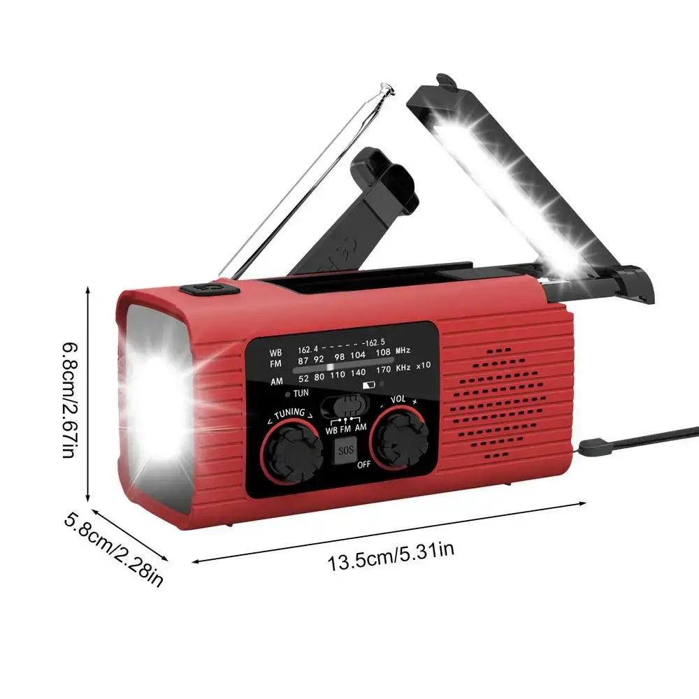 Solar Hand Crank Radio Portable AM/FM/NOAA Radio Survival Radio Flashlight 3 Way Charging SOS Alarm Radio For Indoor