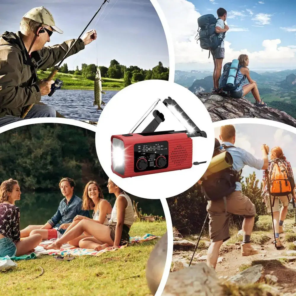 Solar Hand Crank Radio Portable AM/FM/NOAA Radio Survival Radio Flashlight 3 Way Charging SOS Alarm Radio For Indoor