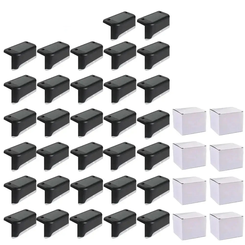 Solar LED Waterproof Outdoor Lights (4/8/16/32 Pack) - Black 32pcs / White Light - SS