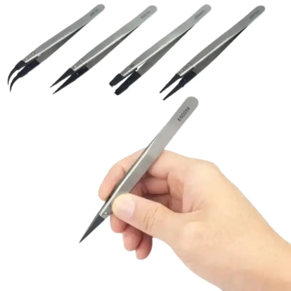 Stainless Steel & Plastic Tweezers Set - HBC