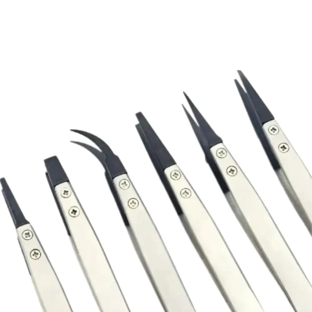 Stainless Steel & Plastic Tweezers Set - HBC