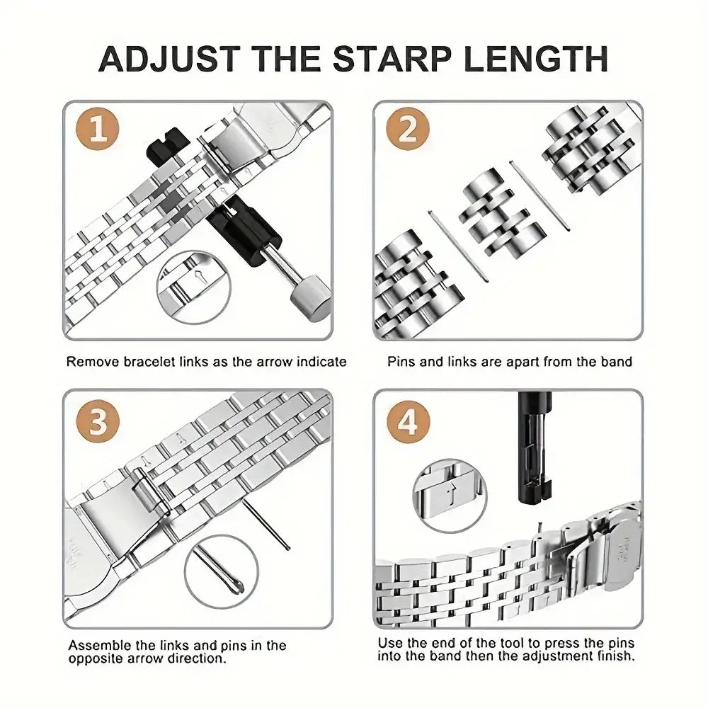 Stainless Steel Strap for the Apple Watch Ultra/Series 3–10 (38–49mm) (2 sizes & 18 colours available) - TWS