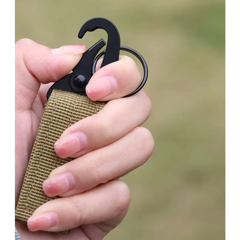 Tactical Molle Clip Buckle Nylon Belt Key Ring Keychain Holder Carabiners Hanger Buckle Hook for Outdoor Hiking Camping