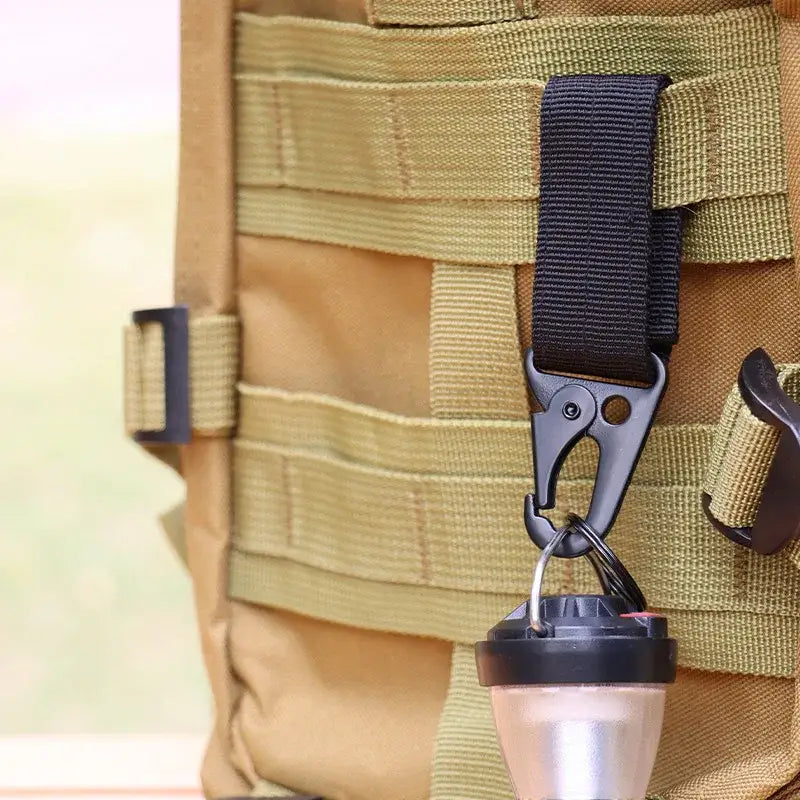 Tactical Molle Clip Buckle Nylon Belt Key Ring Keychain Holder Carabiners Hanger Buckle Hook for Outdoor Hiking Camping