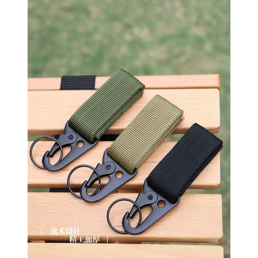 Tactical Molle Clip Buckle Nylon Belt Key Ring Keychain Holder Carabiners Hanger Buckle Hook for Outdoor Hiking Camping