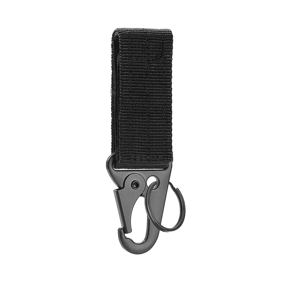Tactical Molle Clip Buckle Nylon Belt Key Ring Keychain Holder Carabiners Hanger Buckle Hook for Outdoor Hiking Camping