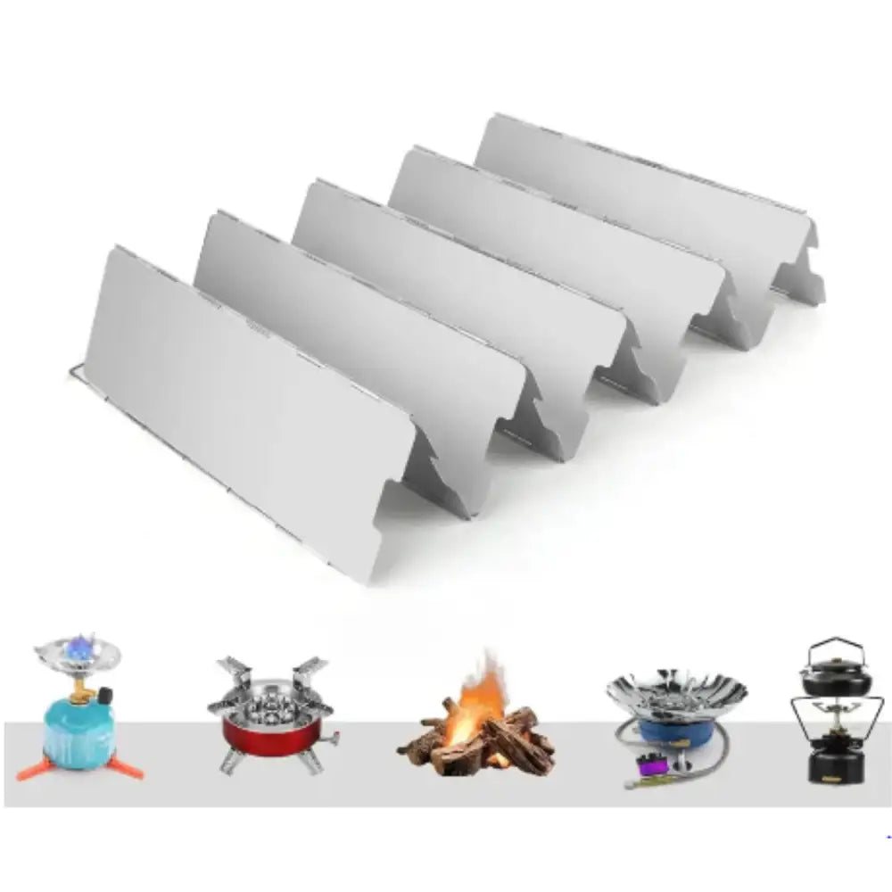 Tall Aluminium Stove Windscreen – Foldable Gas Burner Shield - SS