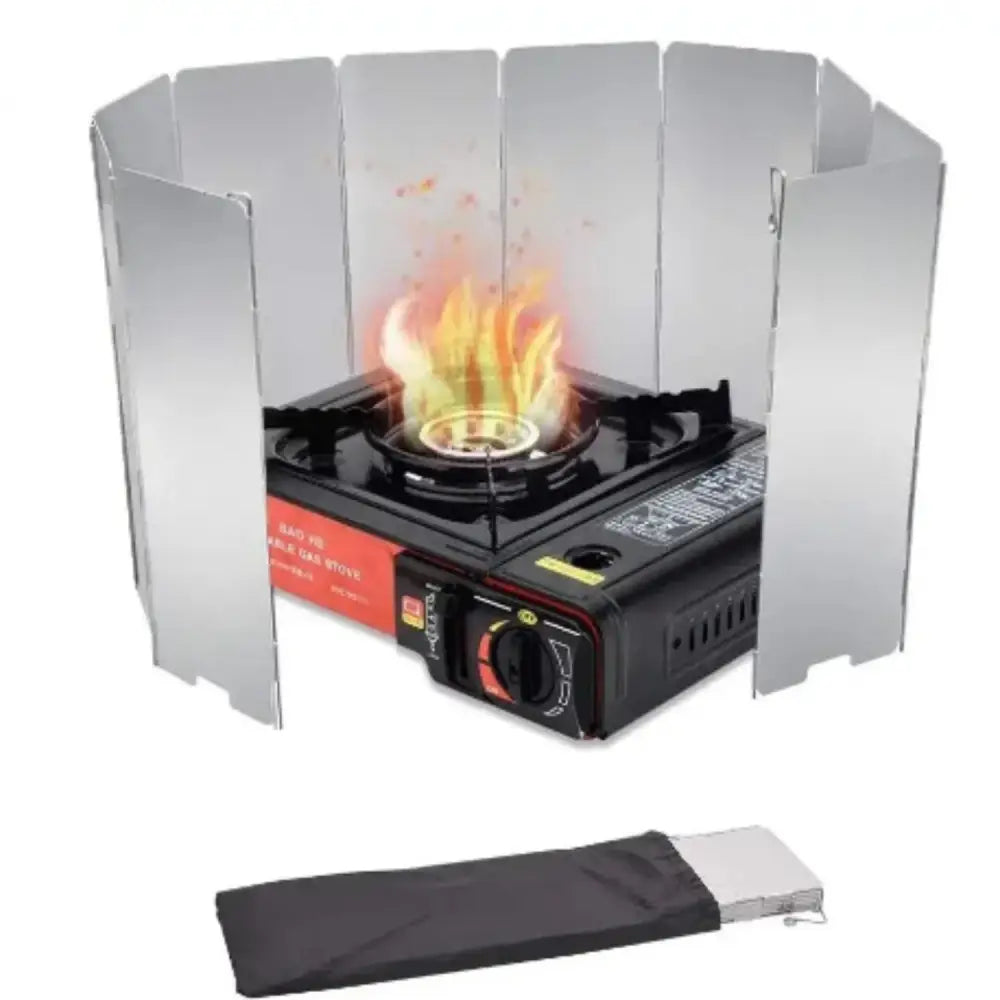 Tall Aluminium Stove Windscreen – Foldable Gas Burner Shield - SS