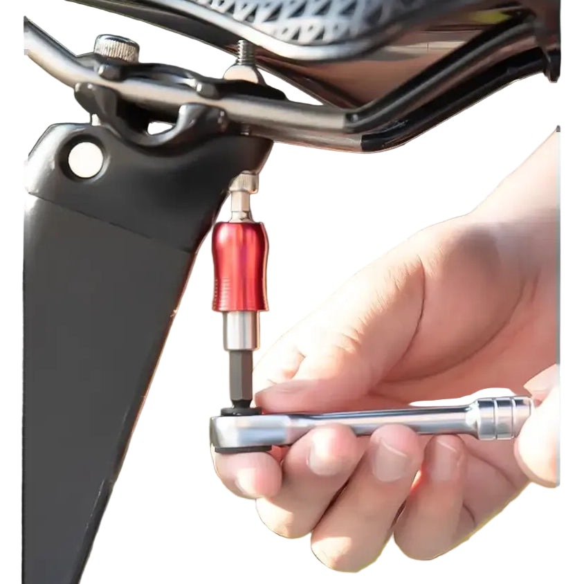 TOSUOD 1/4’’ Two-Way Ratchet Wrench Set Mini Ratchet & Quick Connect Rods Foldable Bicycle Repair Kit S2 Bits & Tire