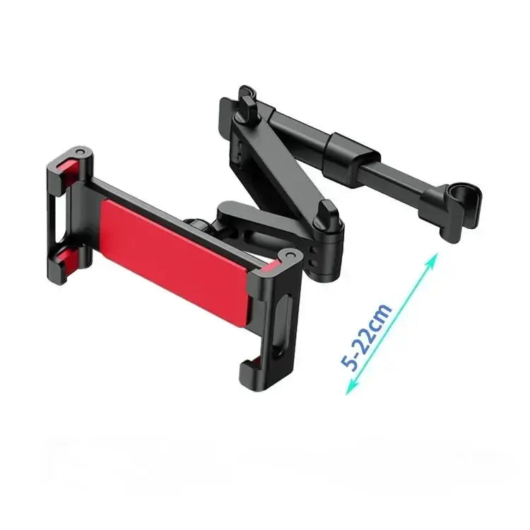 Universal Car Headrest Tablet & Phone Holder Mount (Black & Red) - Red - HBC