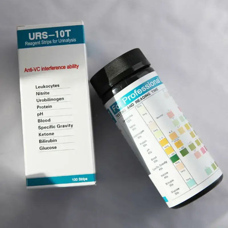 URS-10T 100strips Urinalysis Reagent Test Paper 10 Parameters Urine Test Strips Leukocytes Nitrite Urobilinogen Protein
