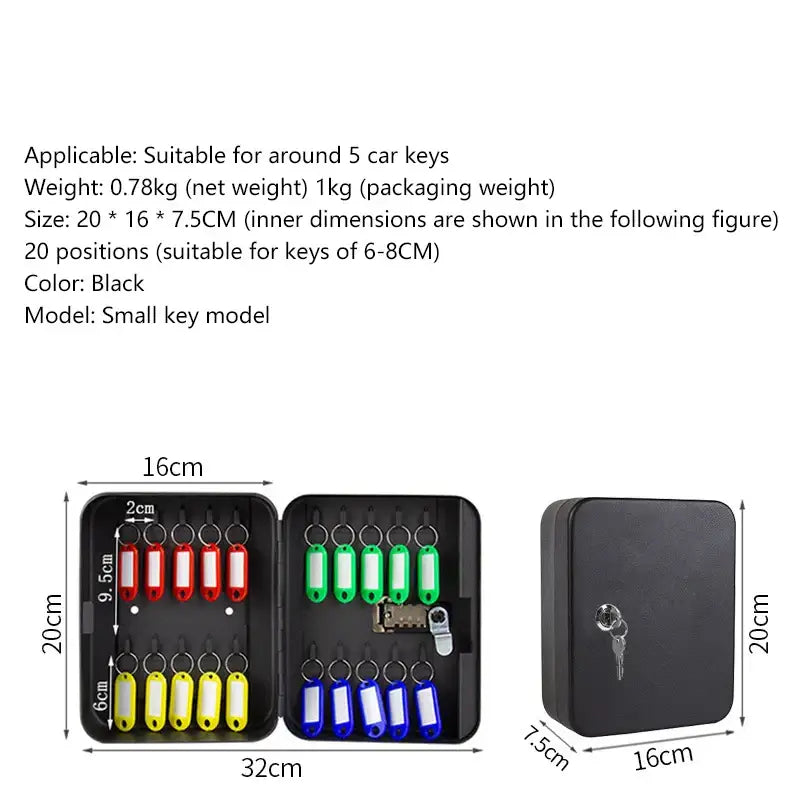 Wall-Mounted Password Key Box (different sizes available) - 20 Keys / Key Box - SS