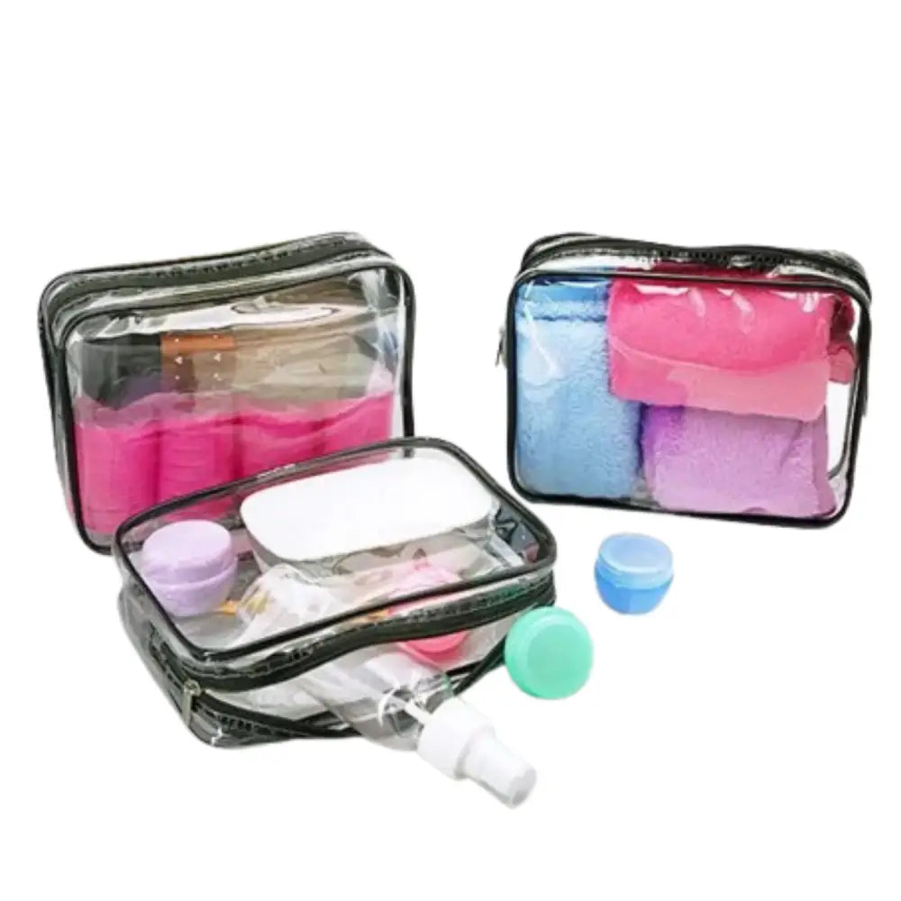 Waterproof Transparent Cosmetic Bag with Zip (3 sizes available) - 9eight5