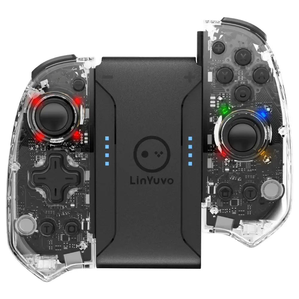 Wireless Joypad – 8-Color LED Turbo Vibration - Transparent / Wireless Controller - 9eight5