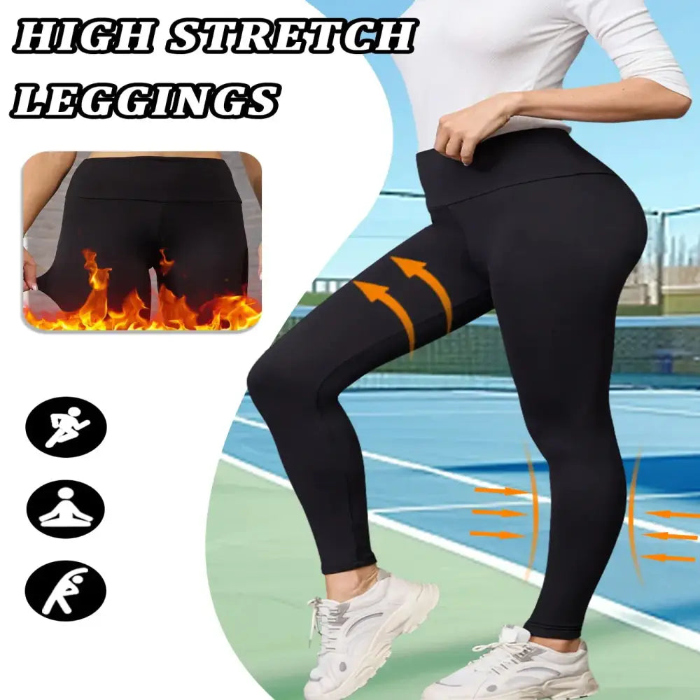Women’s Fleece-Lined Thermal Leggings – High-Waisted (5-Pack) - SS