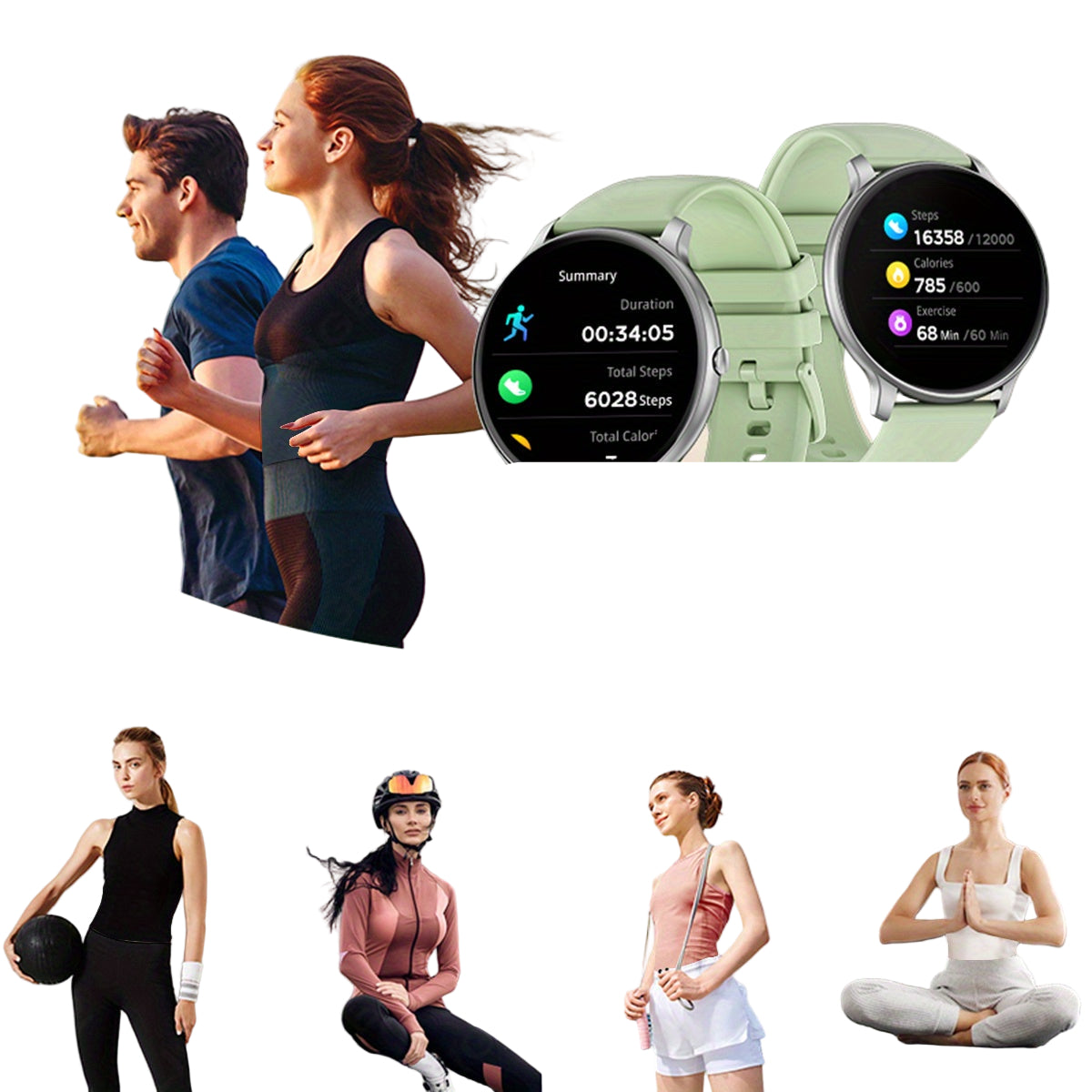 LIGE Smartwatch – Multi-Colour Silicone Strap (11 colours available)