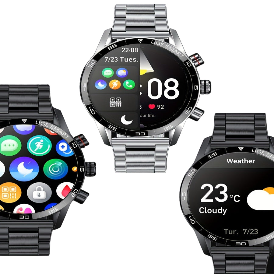 LIGE Smart Watch – 1.32" Full Touch Screen with Call Reminder, Fitness & Life Tracking (available in Black & Silver)