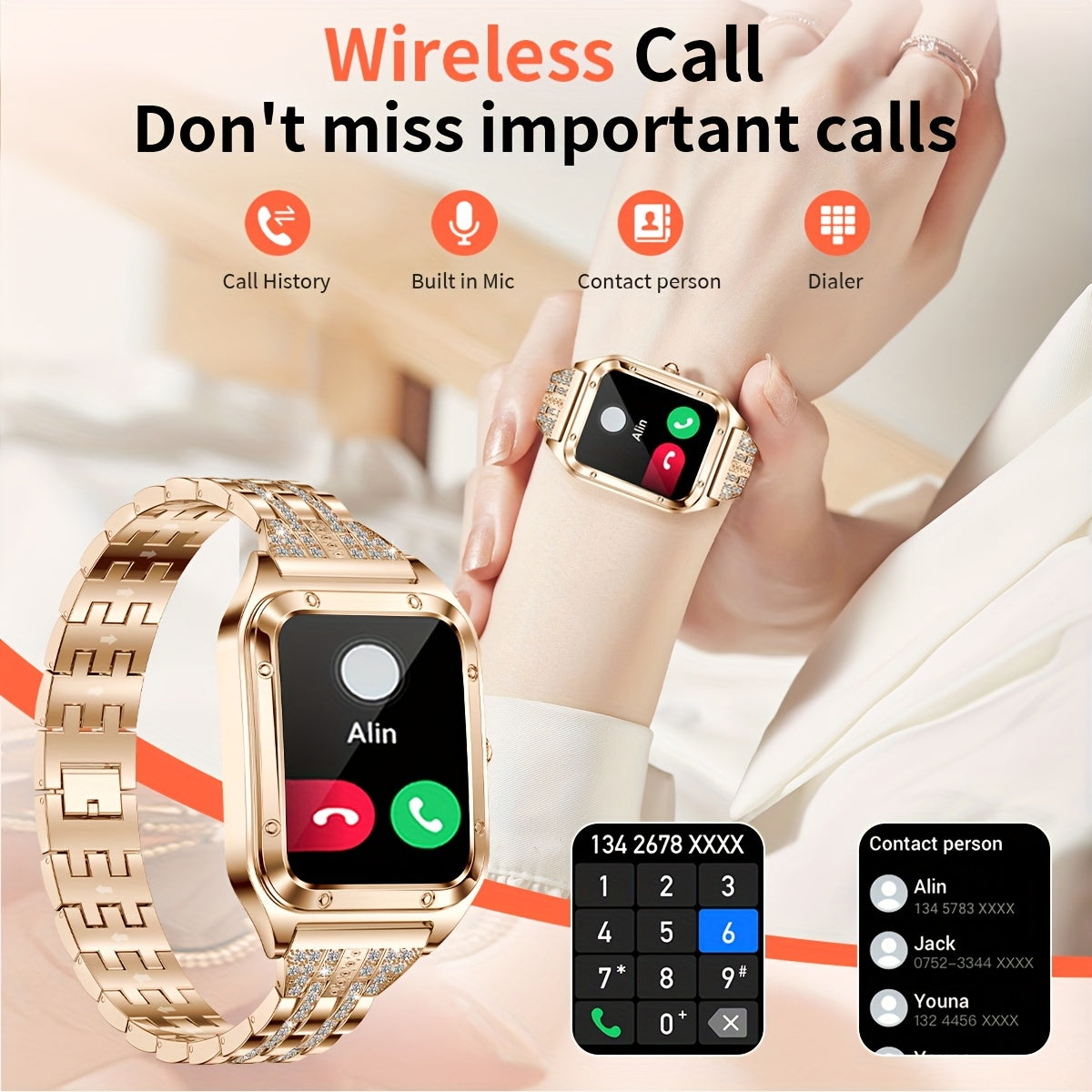 LIGE Women's Smartwatch – Full Touch Screen