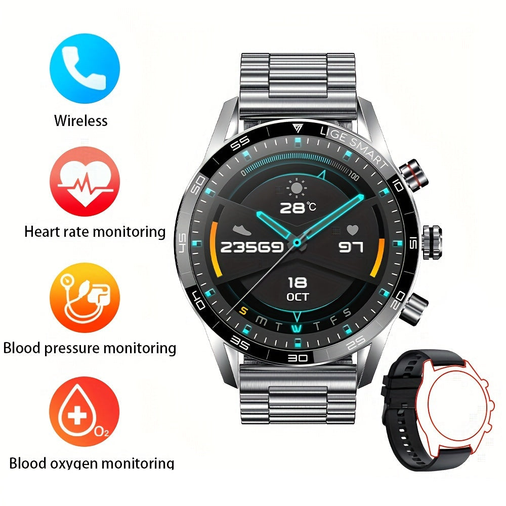 LIGE Smart Watch – 1.32" Full Touch Screen with Call Reminder, Fitness & Life Tracking (available in Black & Silver)