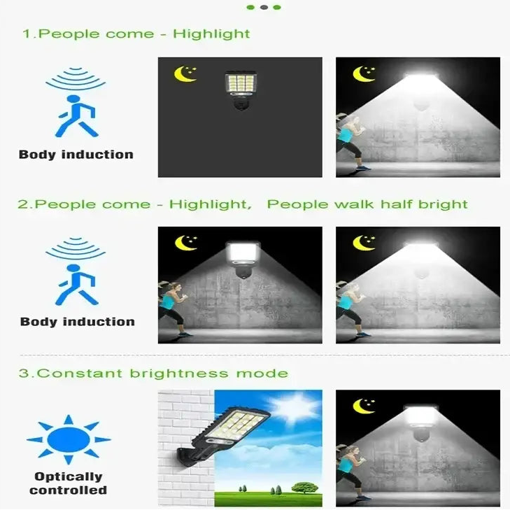 1/2/3/4PCS Solar Lights Outdoor 3 Modes 200COB Waterproof Street Lamp Motion Sensor Security Lighting for Garden Patio