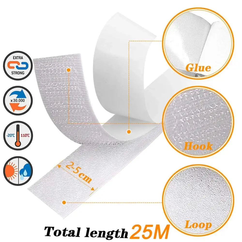 1-25M Velcros Self-Adhesive Hook And Loop Tape Fastener House Diy Magic Tap Auto Adhesive Strong Glue Stickers Sticker